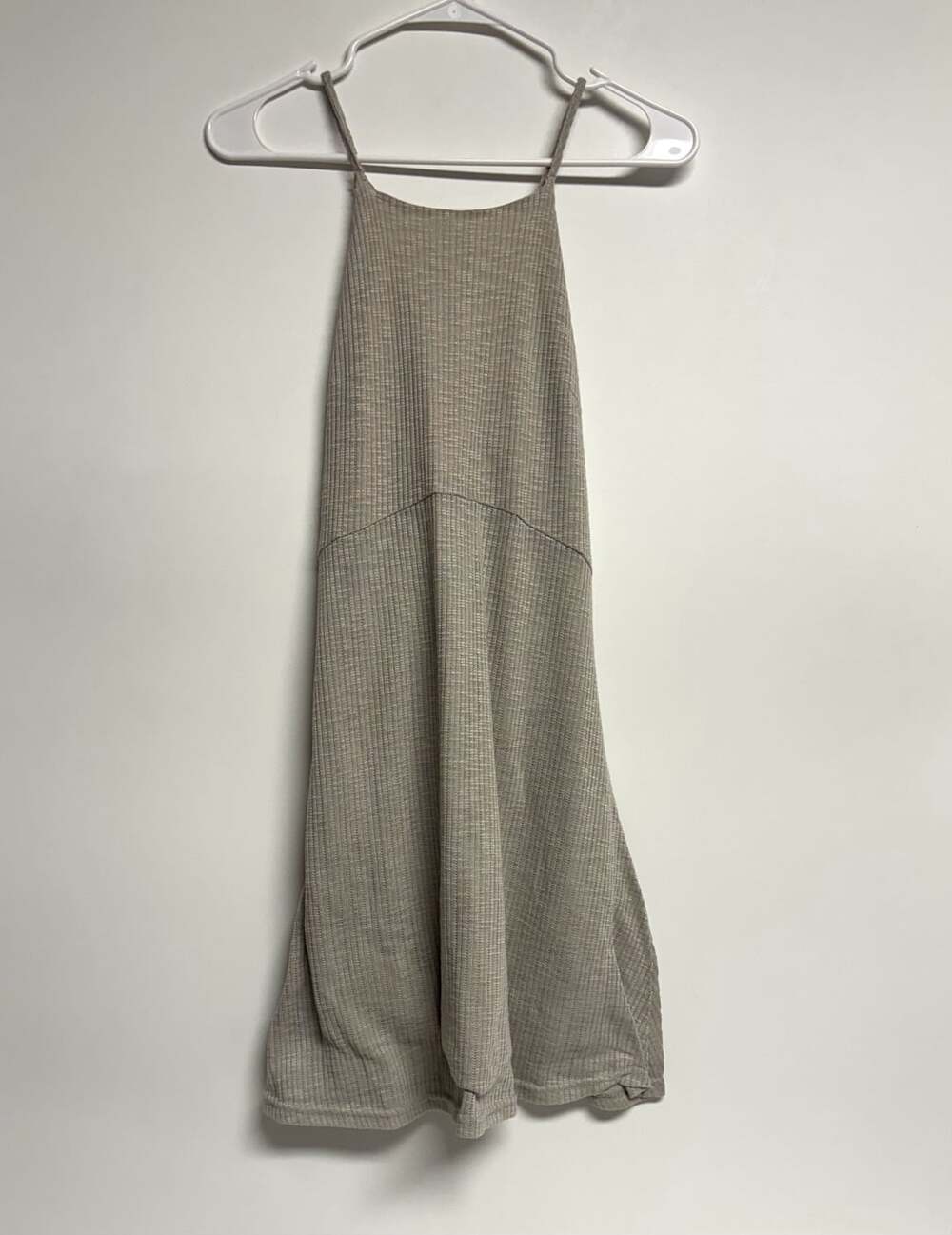 GUESS Midi Dress Size M/M Beige Ribbed Halter Backless Tie